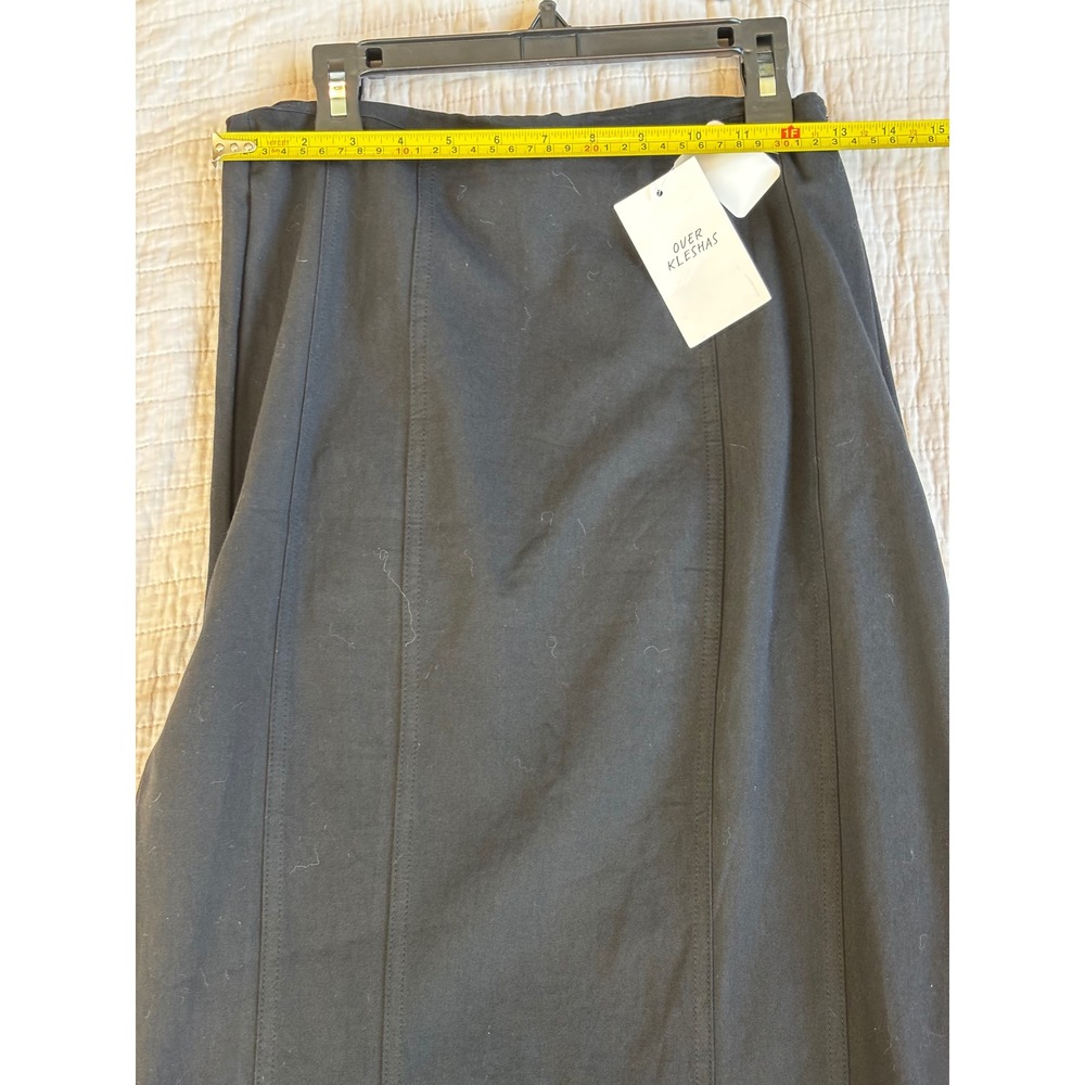 Over Kleshas Black Cotton Paneled Maxi Skirt Side Zip AKB1977 Size S NEW